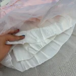 پیراهن مجلسی دخترانه صورتی و سفید - تصویر 4